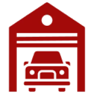 Car in garage icon
