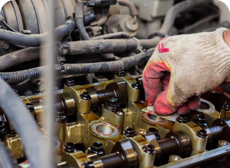 Hand fixing vehicle engine parts
